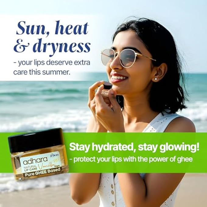 Dr Shrub's DR.SHRUB'S ADHARA- NATURAL LIP CARE (VANILLA) L PURE GHEE LIPBALM, NATURAL LIPBALM, VANILLA I RELIEVES FROM DRY, CHAPPED LIPS I FOR NATURAL PINK LIPS L MEN & WOMEN L 10 GM - Image 3